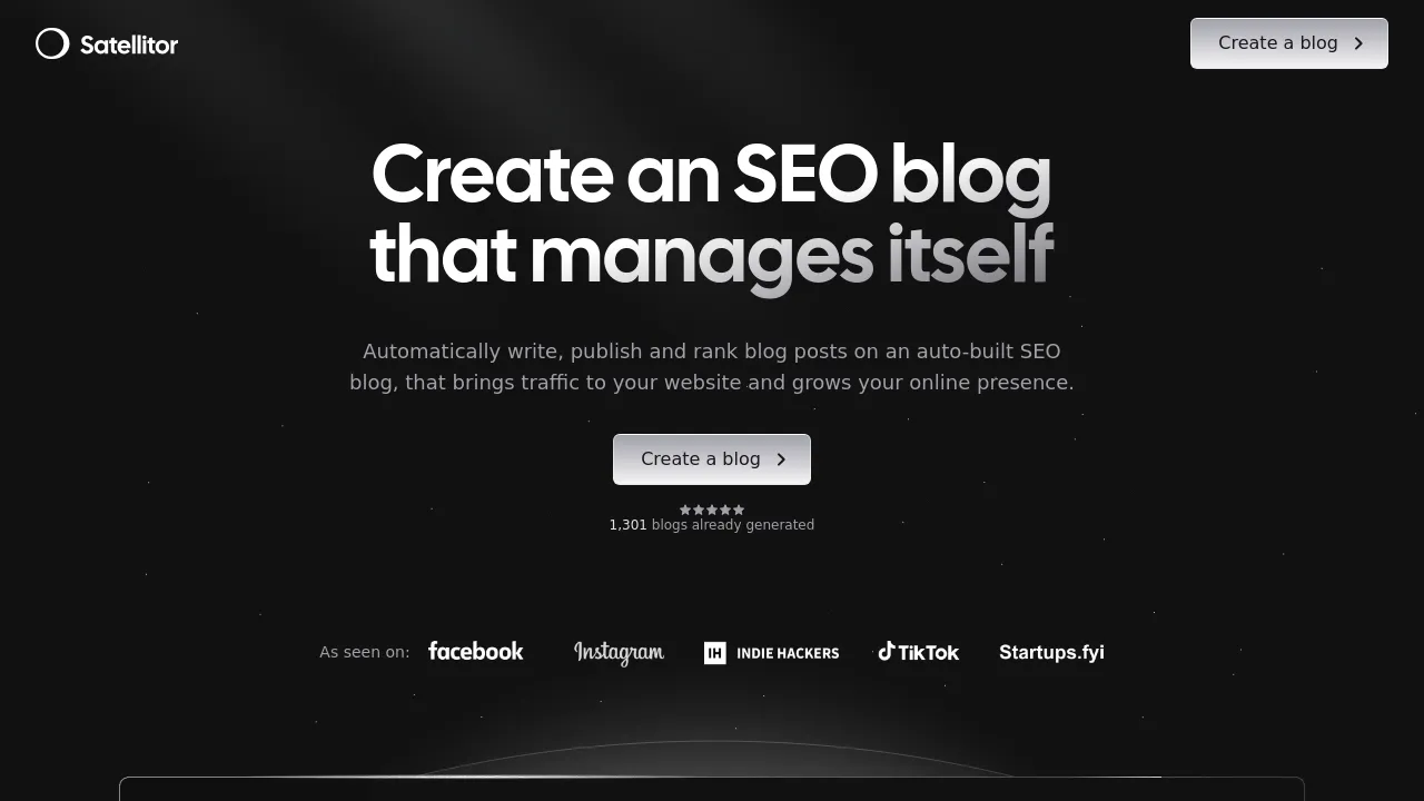 Screenshot of Satellitor website