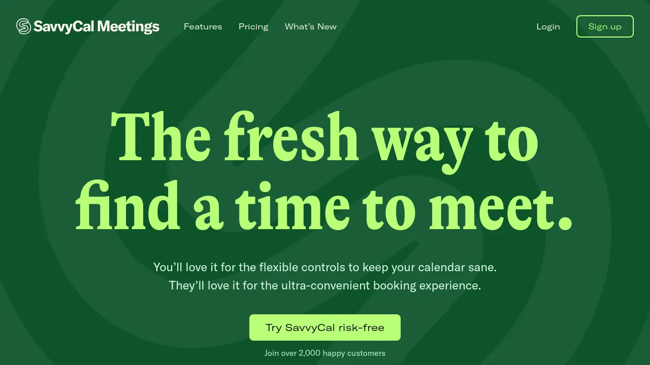 Screenshot of SavvyCal website