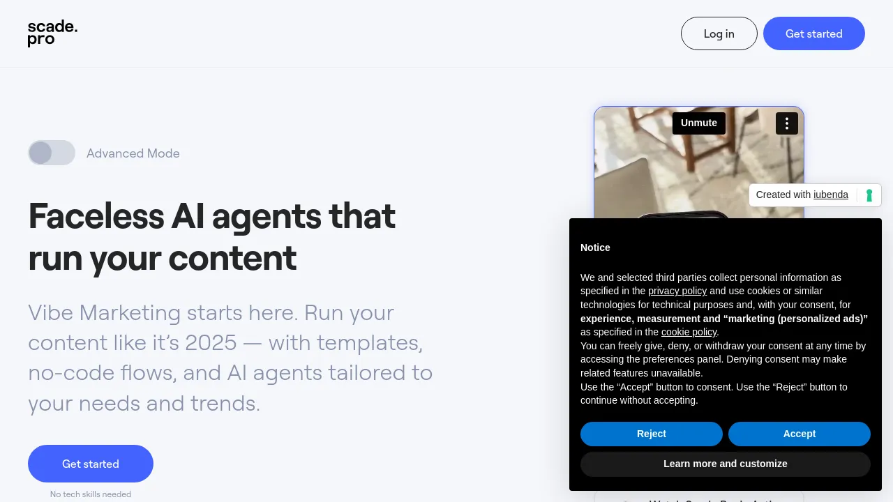 Screenshot of Scade.pro website