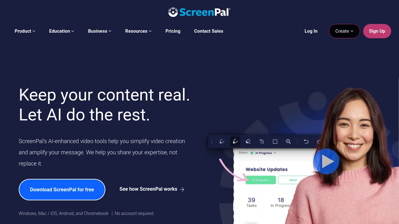 Screenshot of ScreenPal website