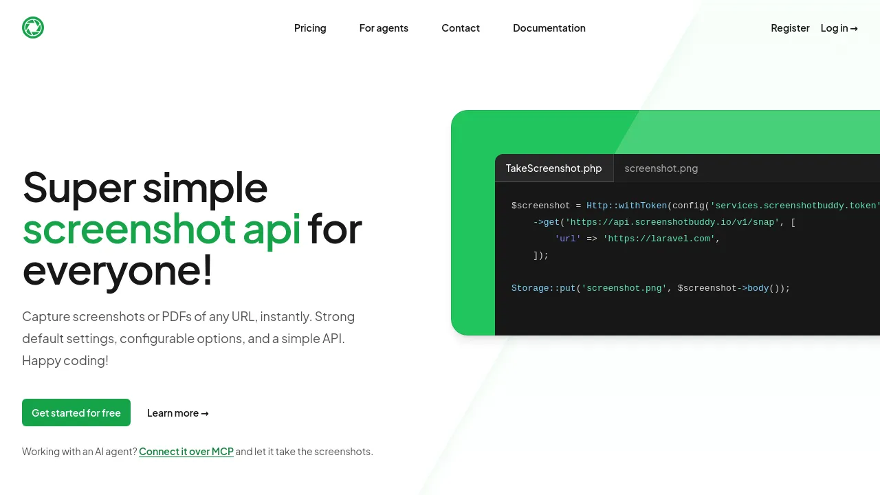 Screenshot of ScreenshotBuddy website