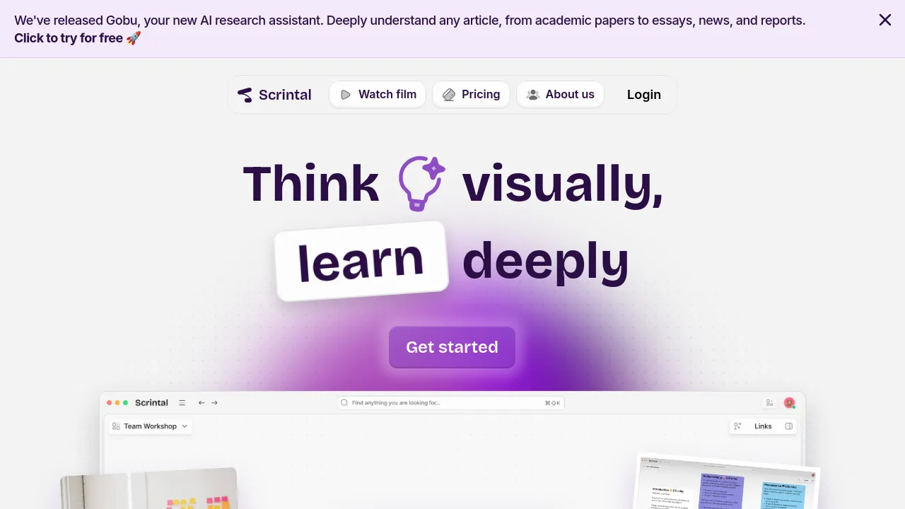 Screenshot of Scrintal website