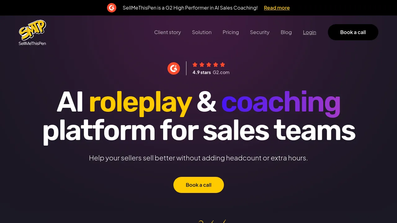 Screenshot of SellMeThisPen website