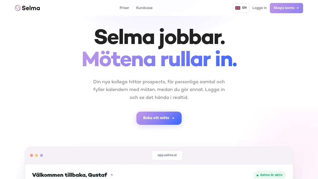 Screenshot of Selma website