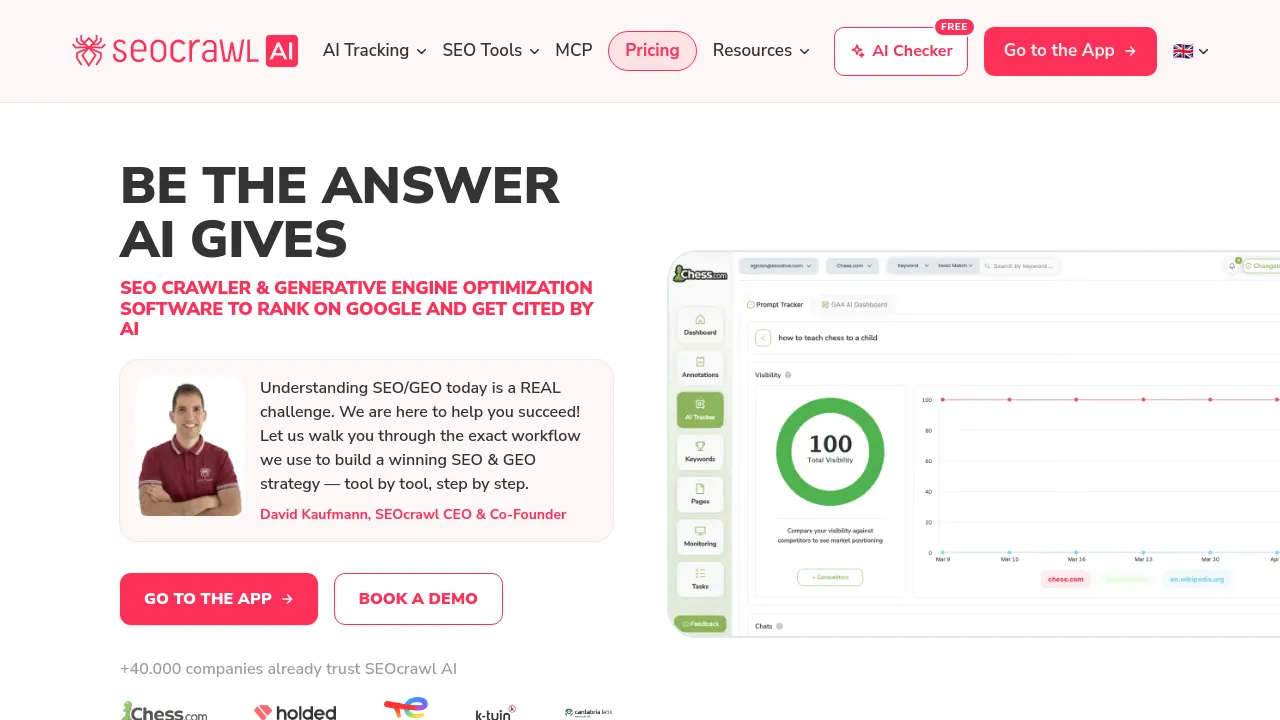 Screenshot of SEOcrawl website