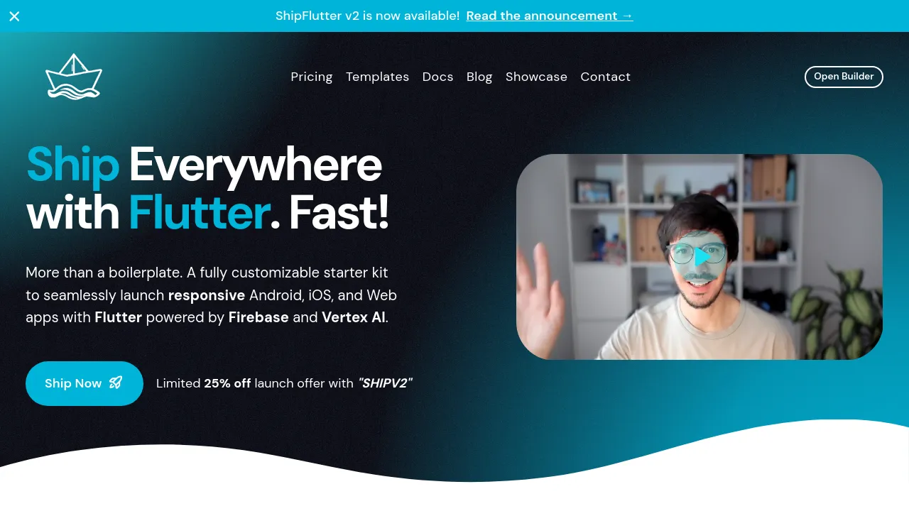 Screenshot of ShipFlutter website