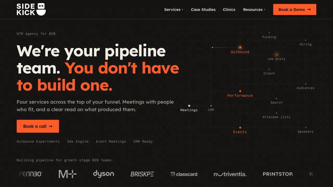 Screenshot of Side Kick website