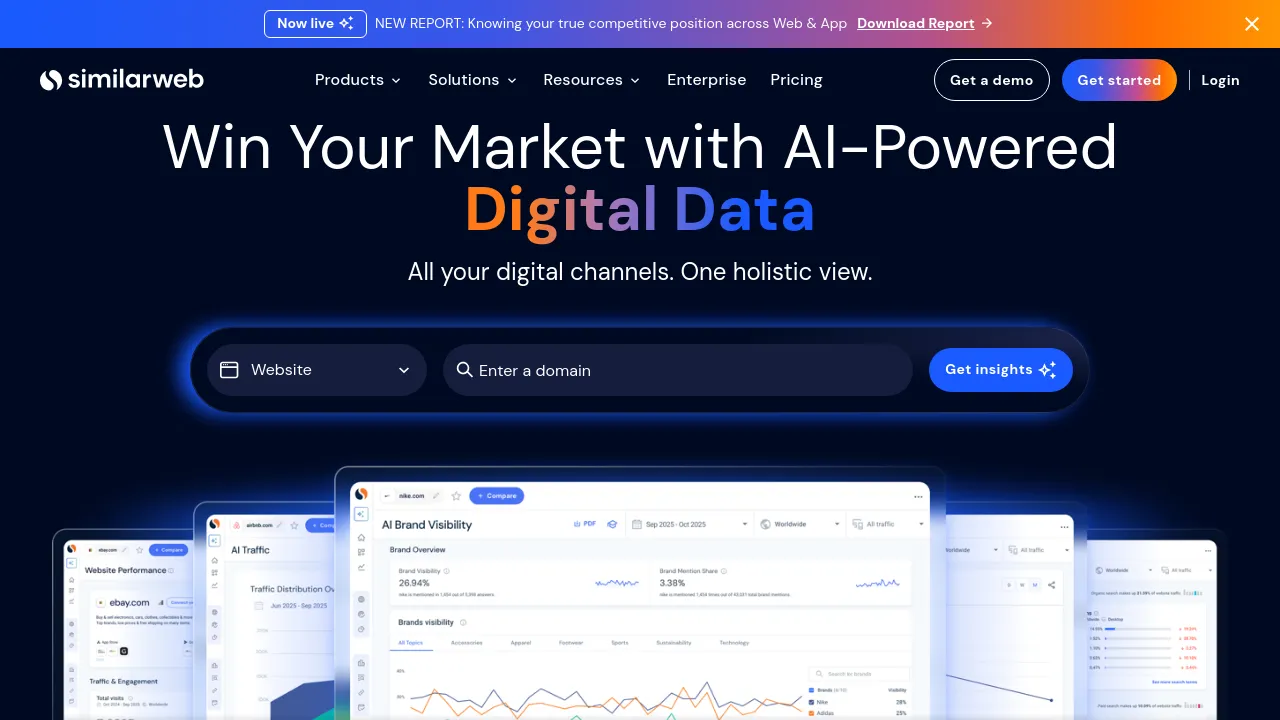Screenshot of the Similarweb website