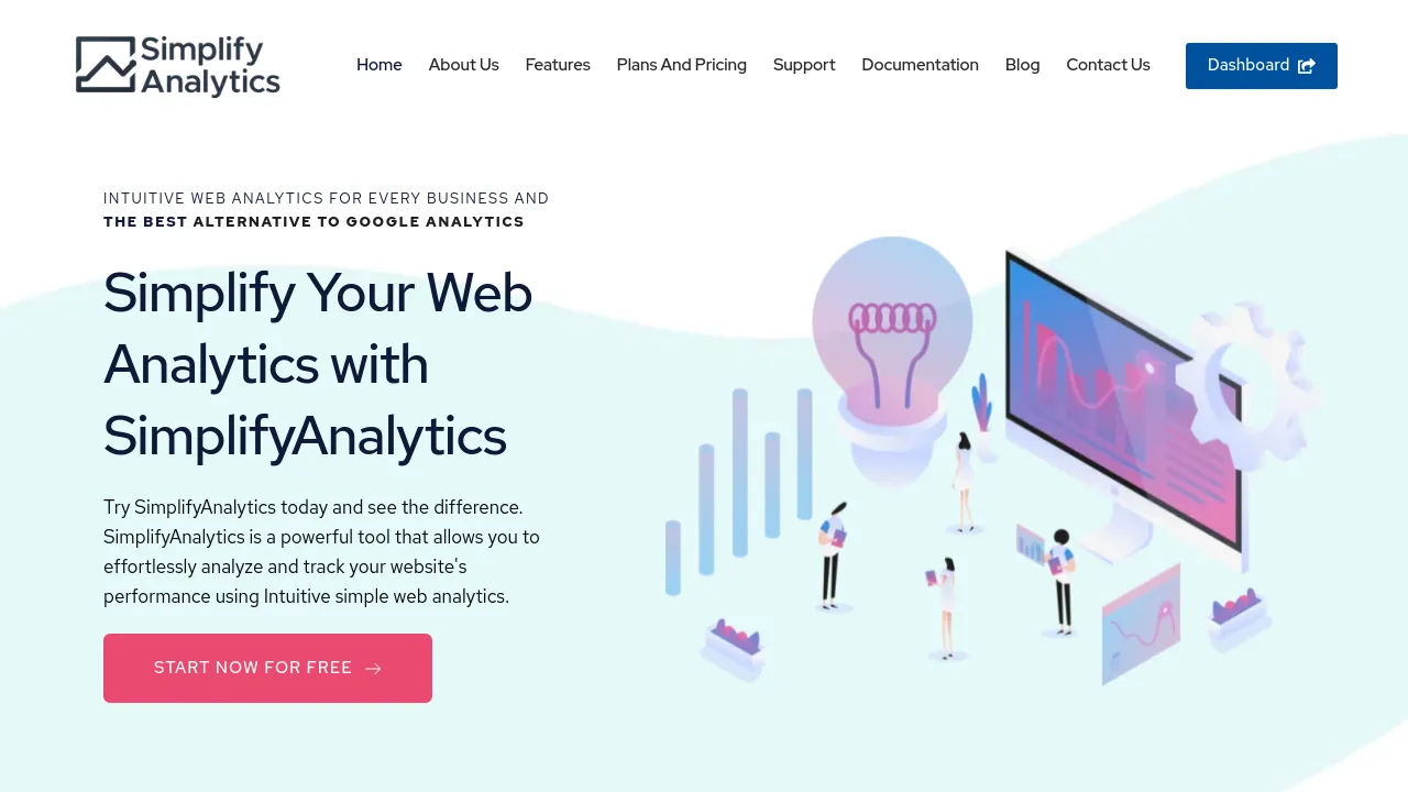 Screenshot of SimplifyAnalytics website
