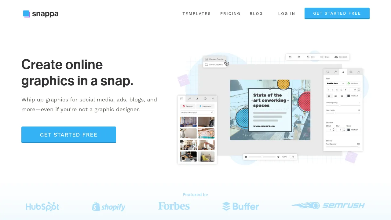 Screenshot of Snappa website