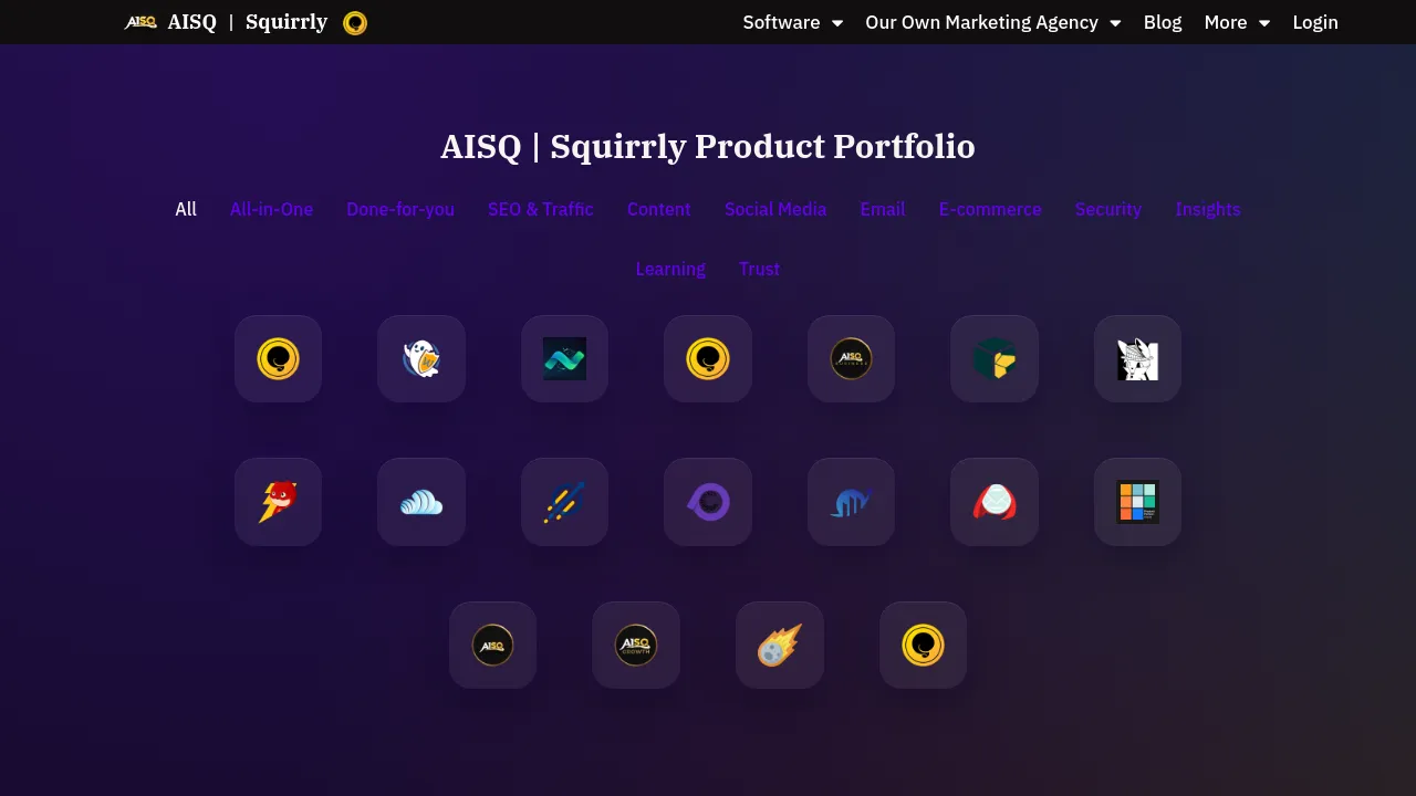 Screenshot of Squirrly website
