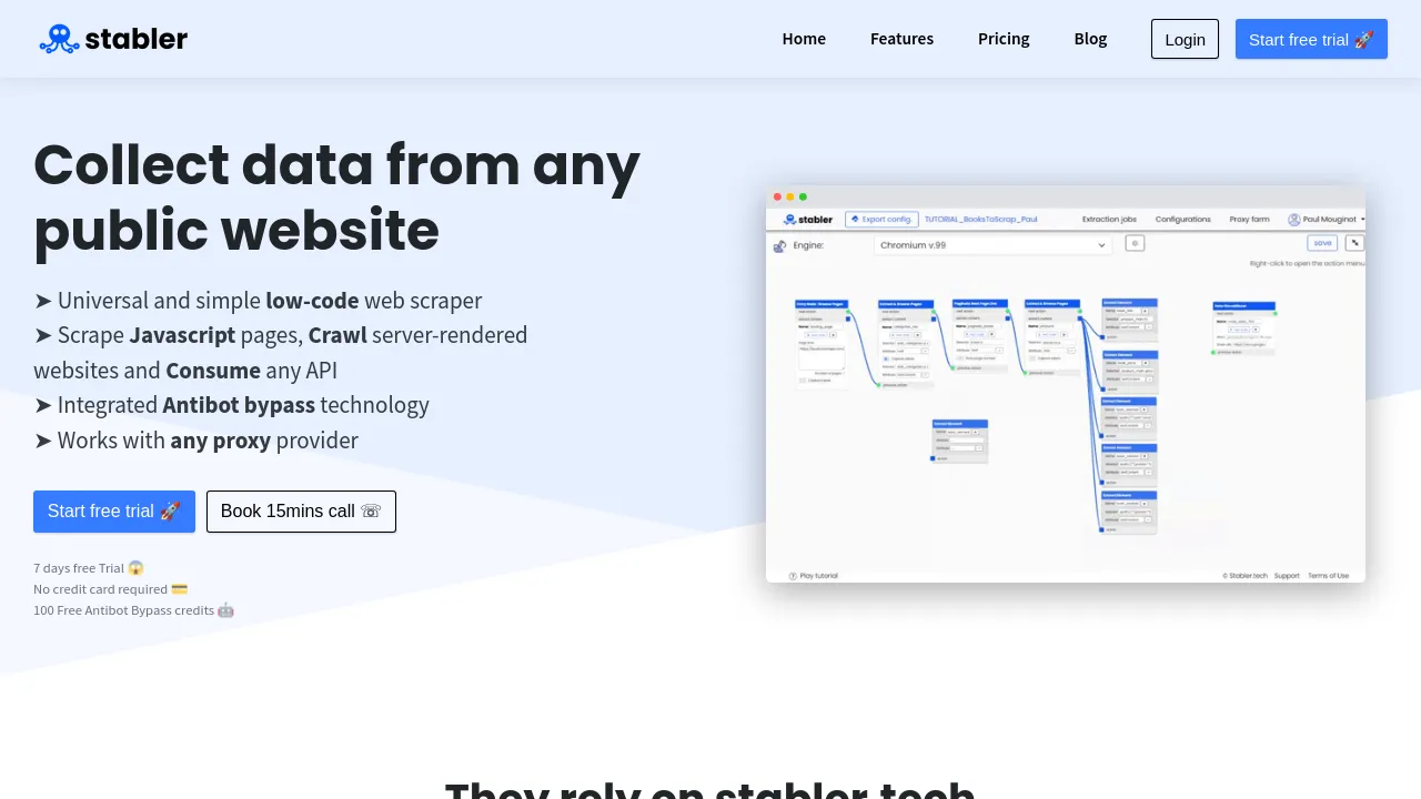 Screenshot of stabler.tech website