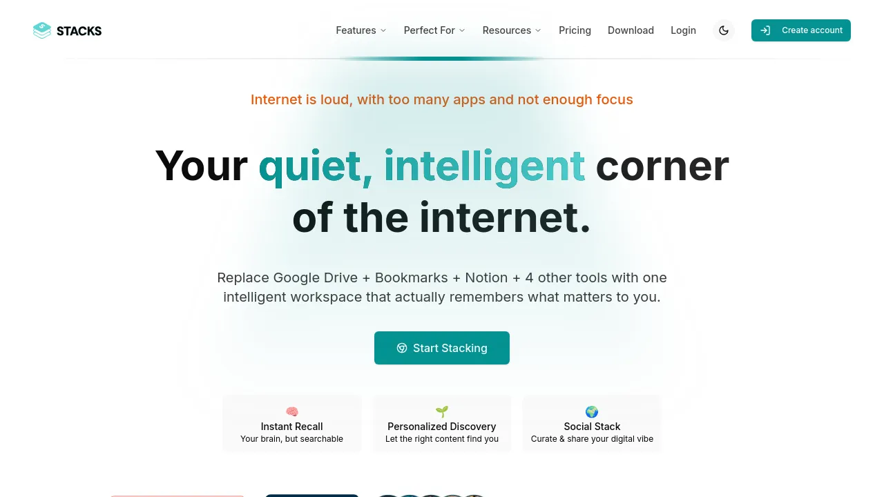 Screenshot of Stacks website