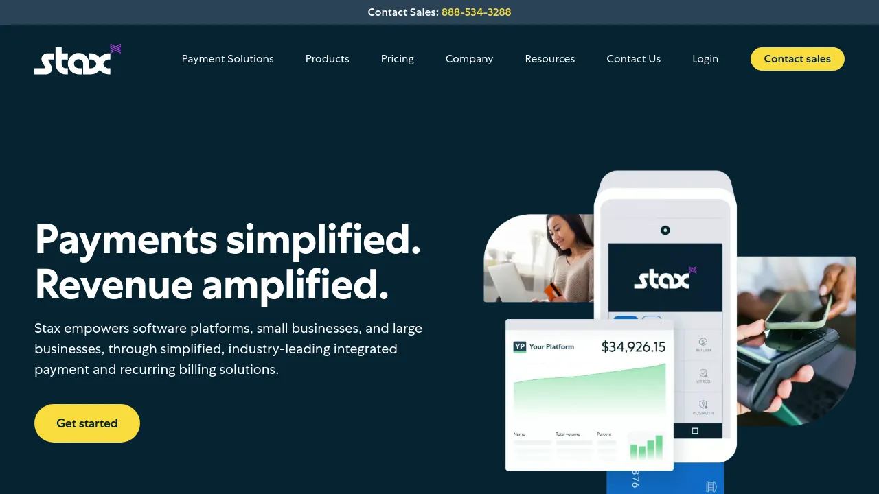 Screenshot of the Stax website
