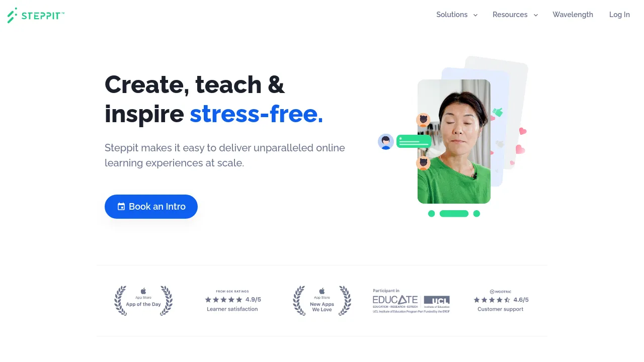 Screenshot of Steppit website
