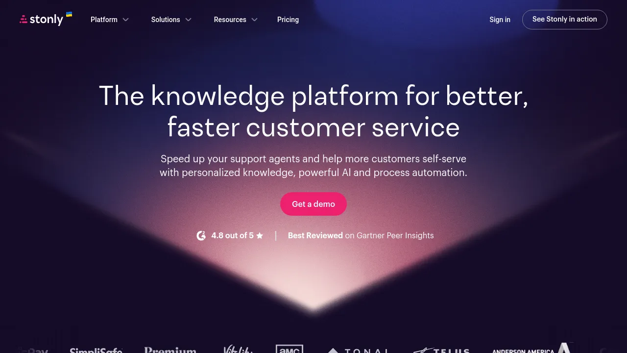 Screenshot of Stonly website