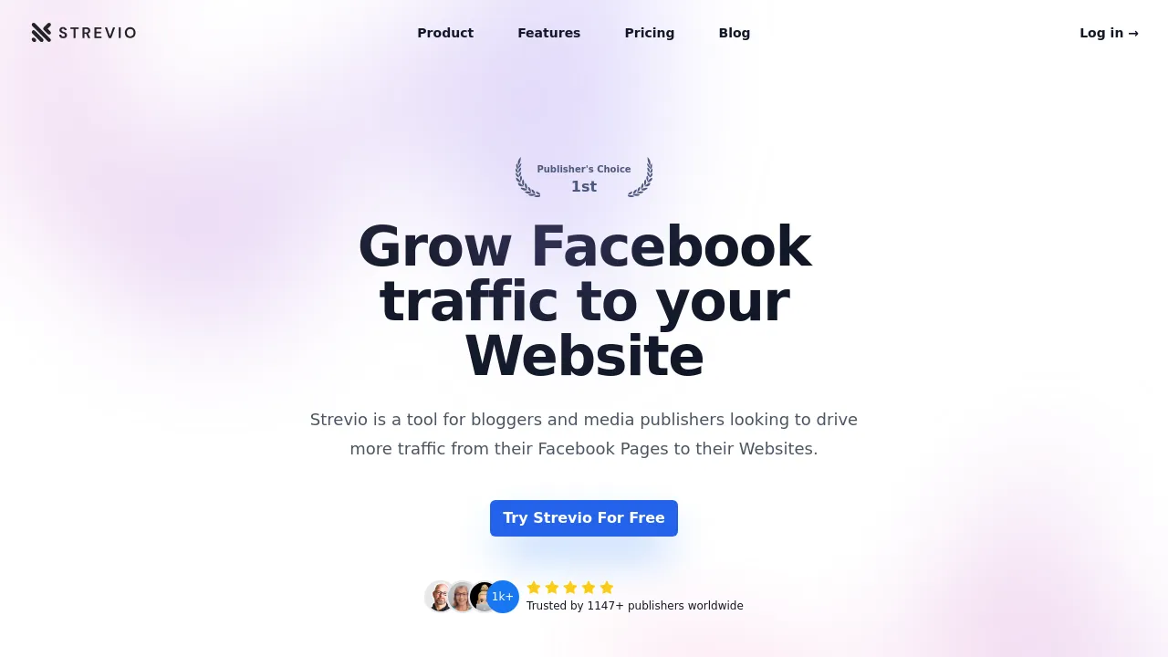 Screenshot of Strevio website