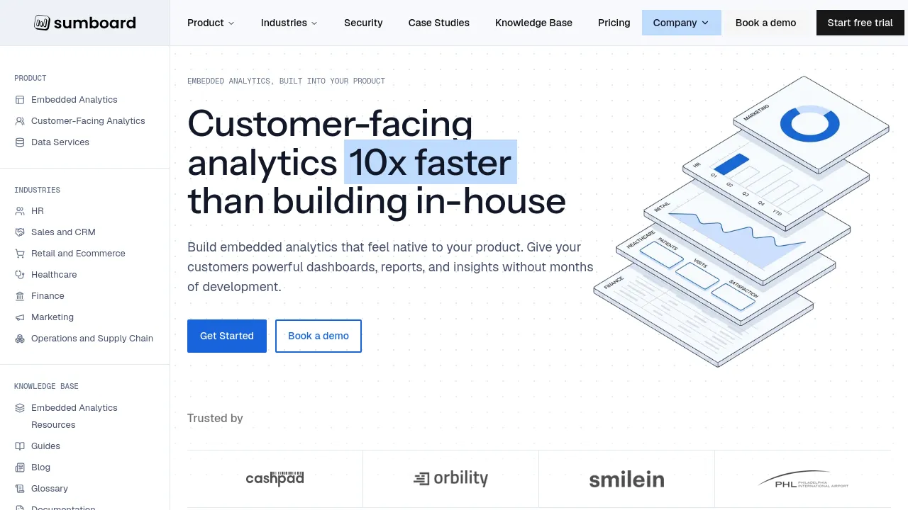 Screenshot of Sumboard website
