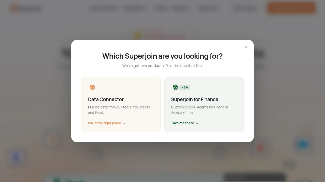 Screenshot of Superjoin website