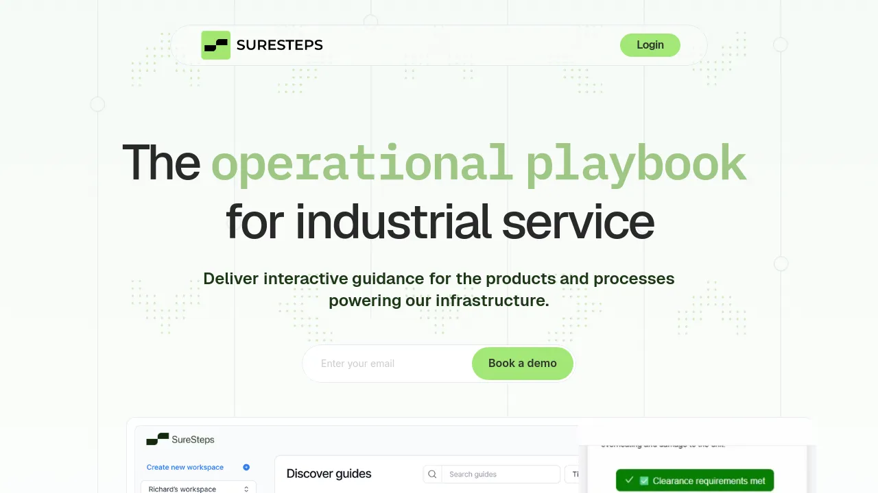 Screenshot of SureSteps website