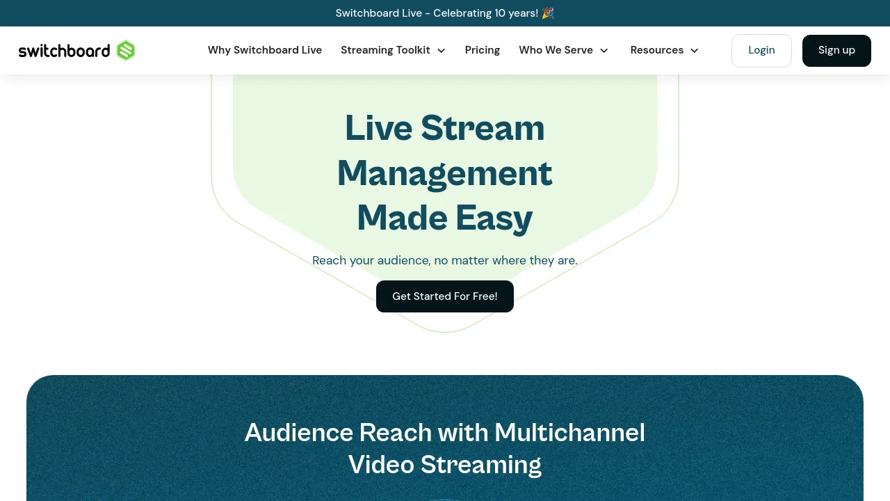 Screenshot of Switchboard website