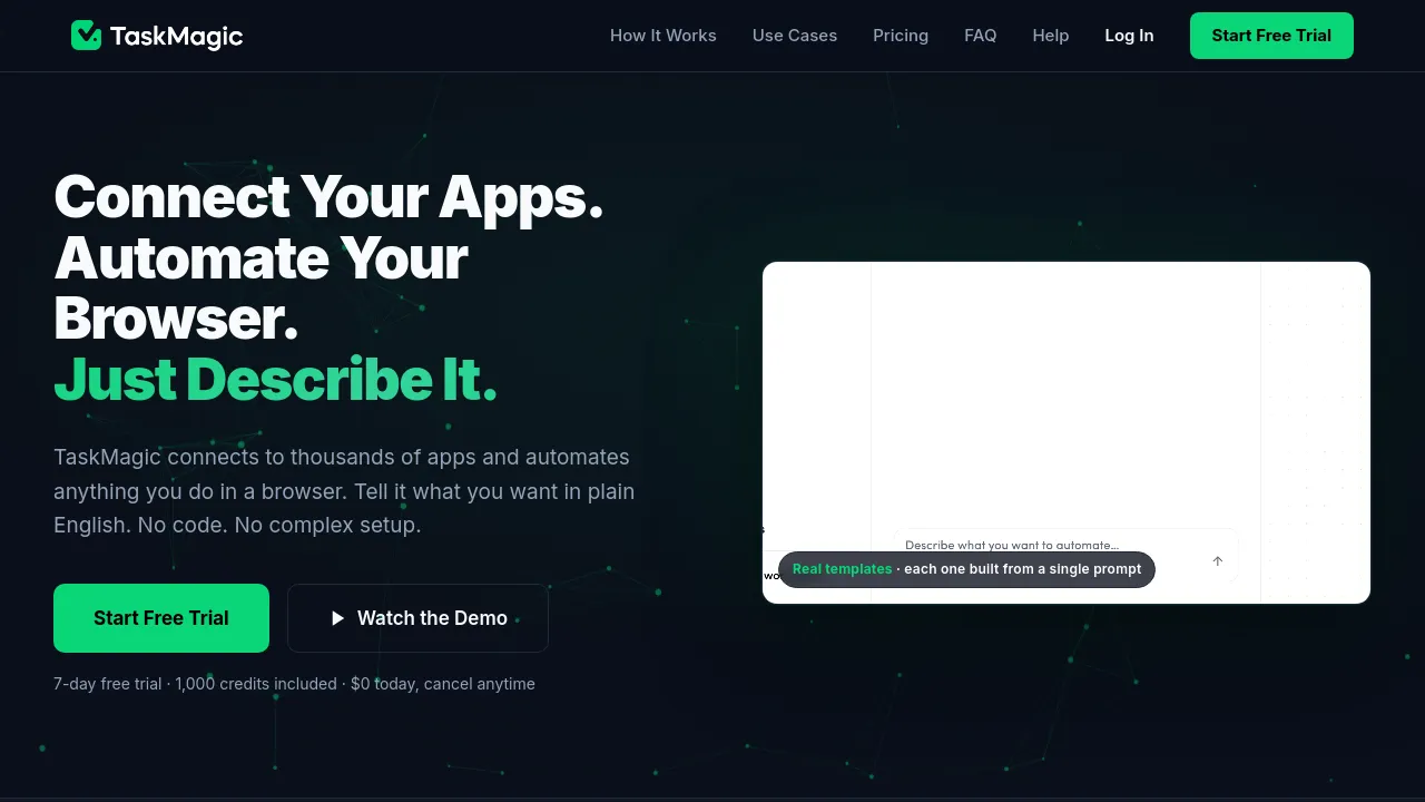 Screenshot of TaskMagic website
