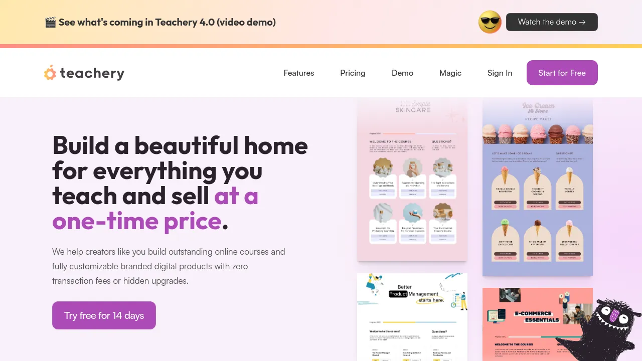 Screenshot of Teachery website