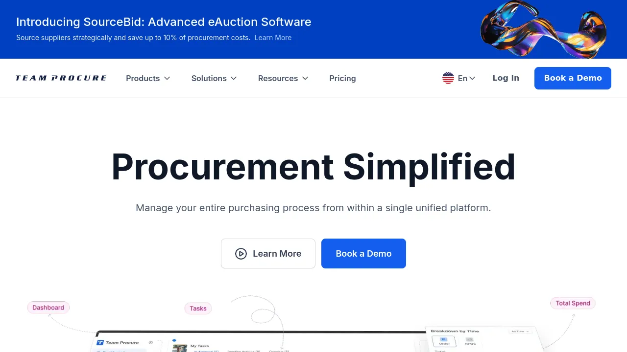 Screenshot of Team Procure website