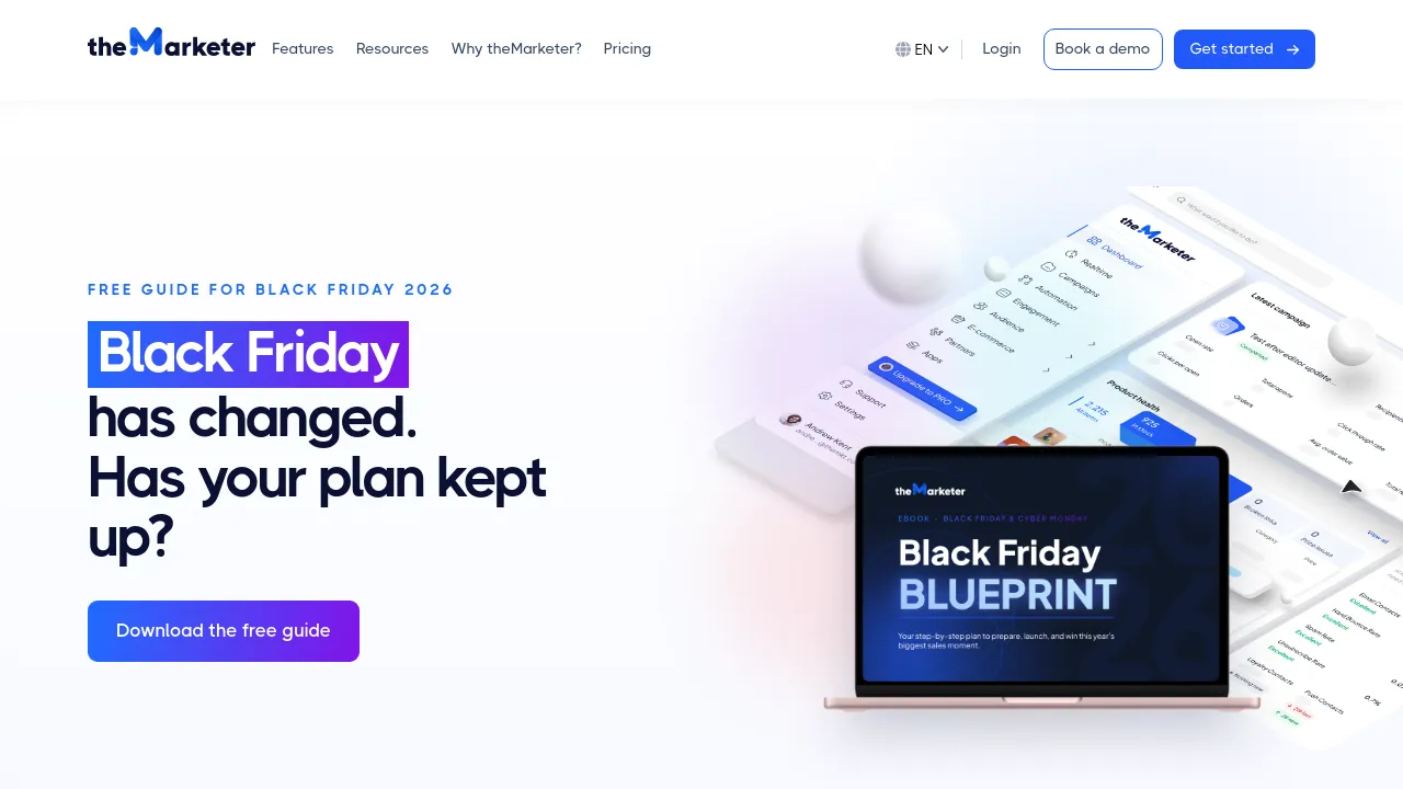 Screenshot of theMarketer website