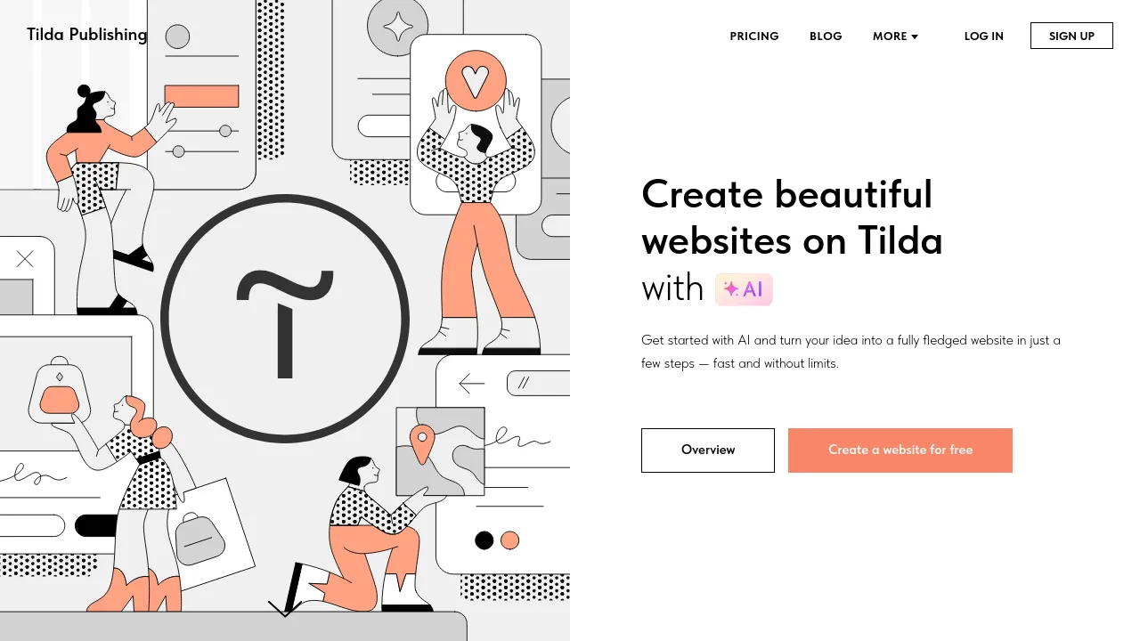 Screenshot of Tilda website