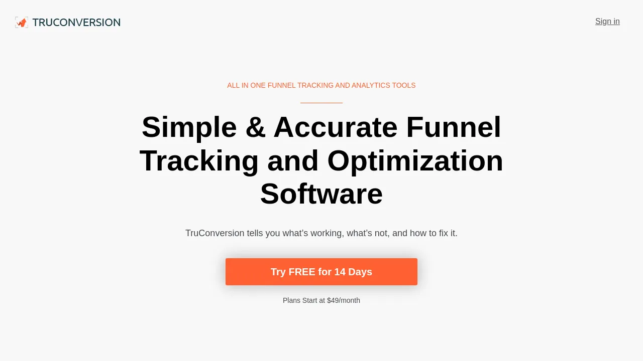 Screenshot of TruConversion website