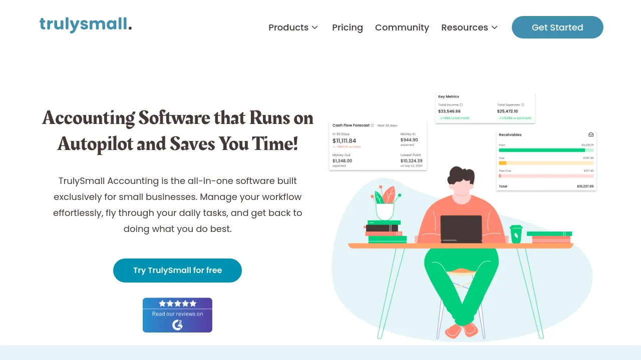 Screenshot of TrulySmall Accounting website