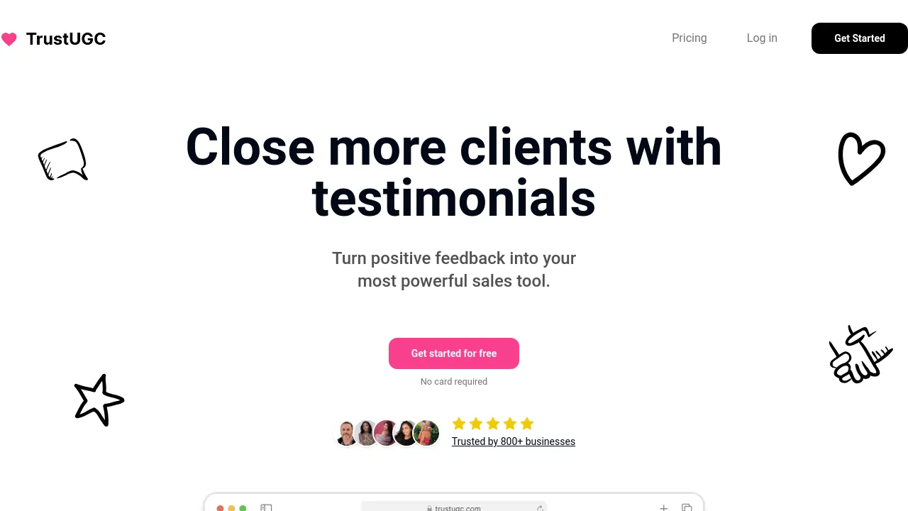 Screenshot of TrustUGC website