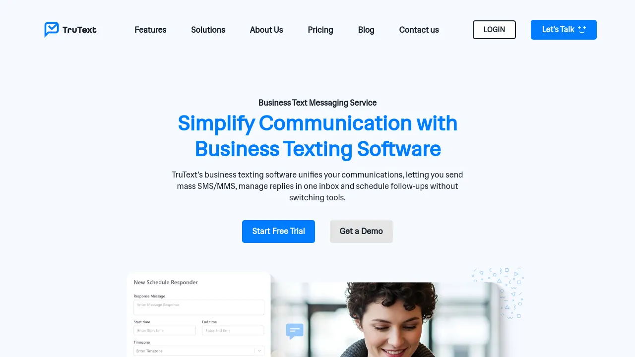 Screenshot of TruText website