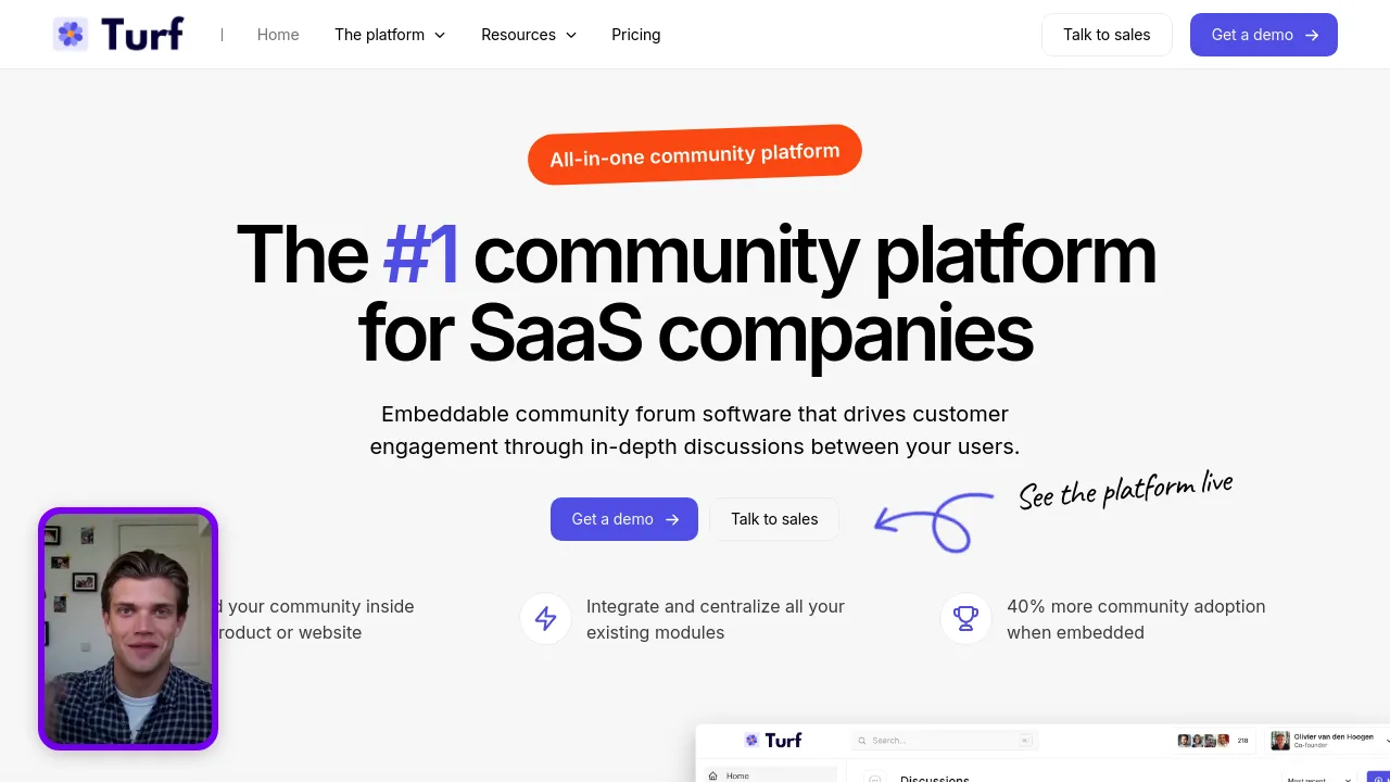Screenshot of Turf website