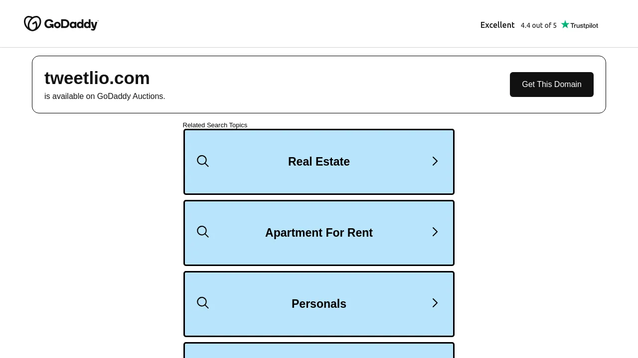 Screenshot of Tweetlio website