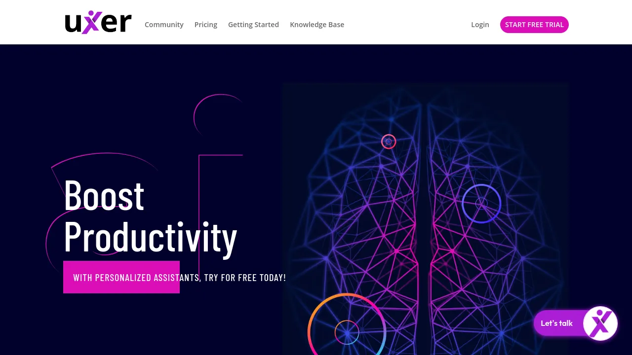 Screenshot of u-xer website