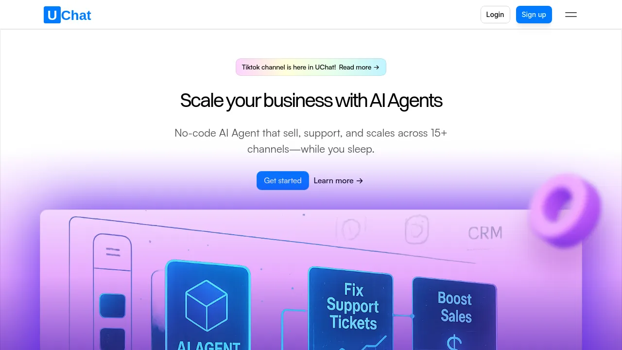 Screenshot of UChat website