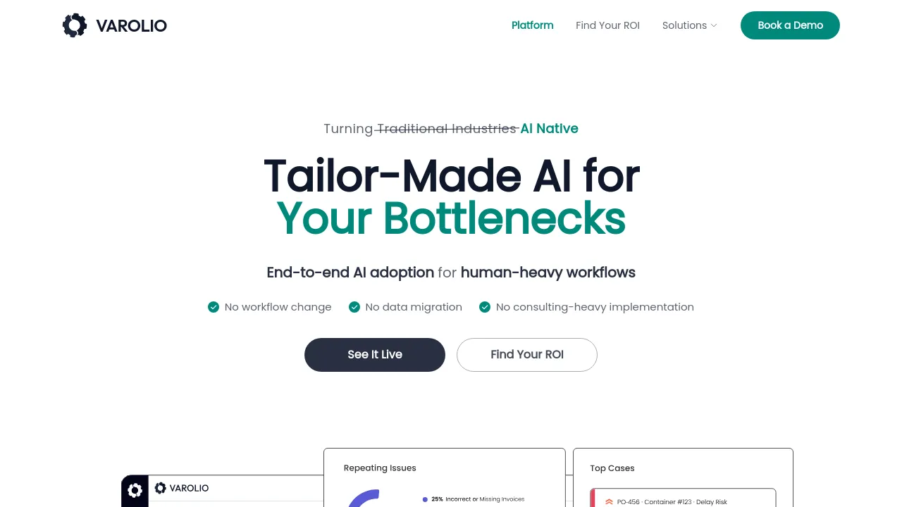 Screenshot of Varolio website