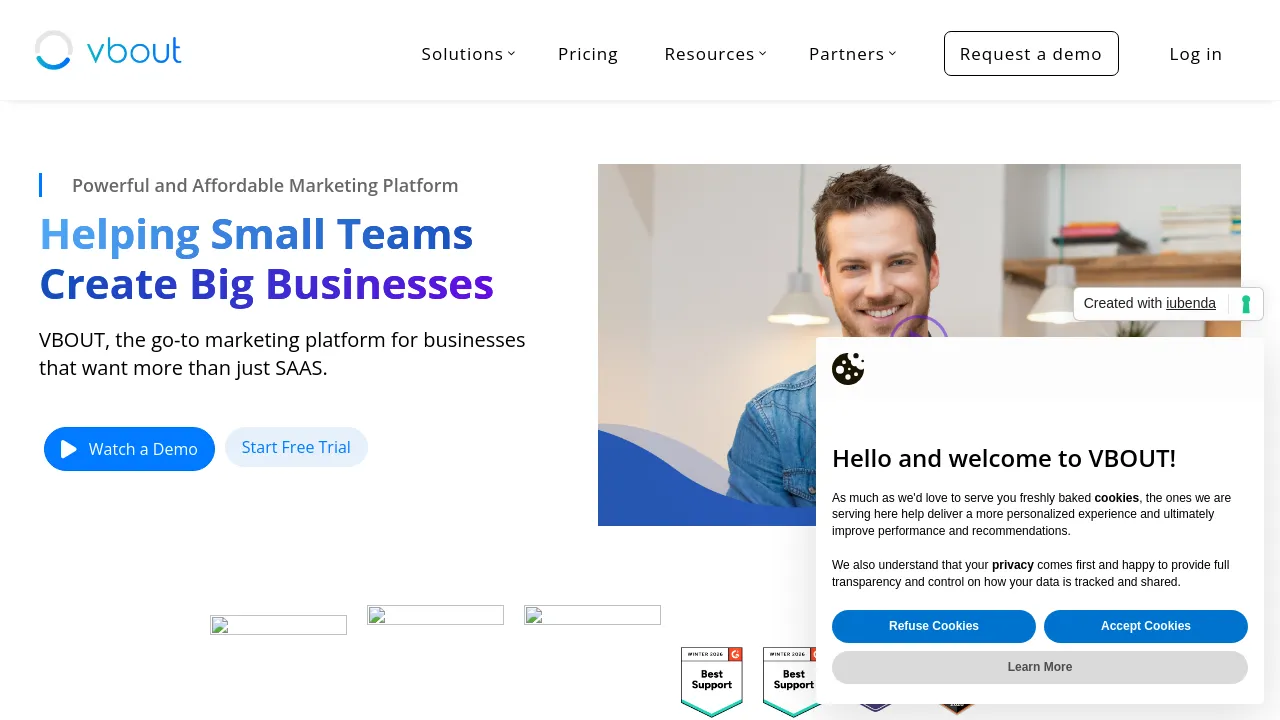 Screenshot of VBOUT website