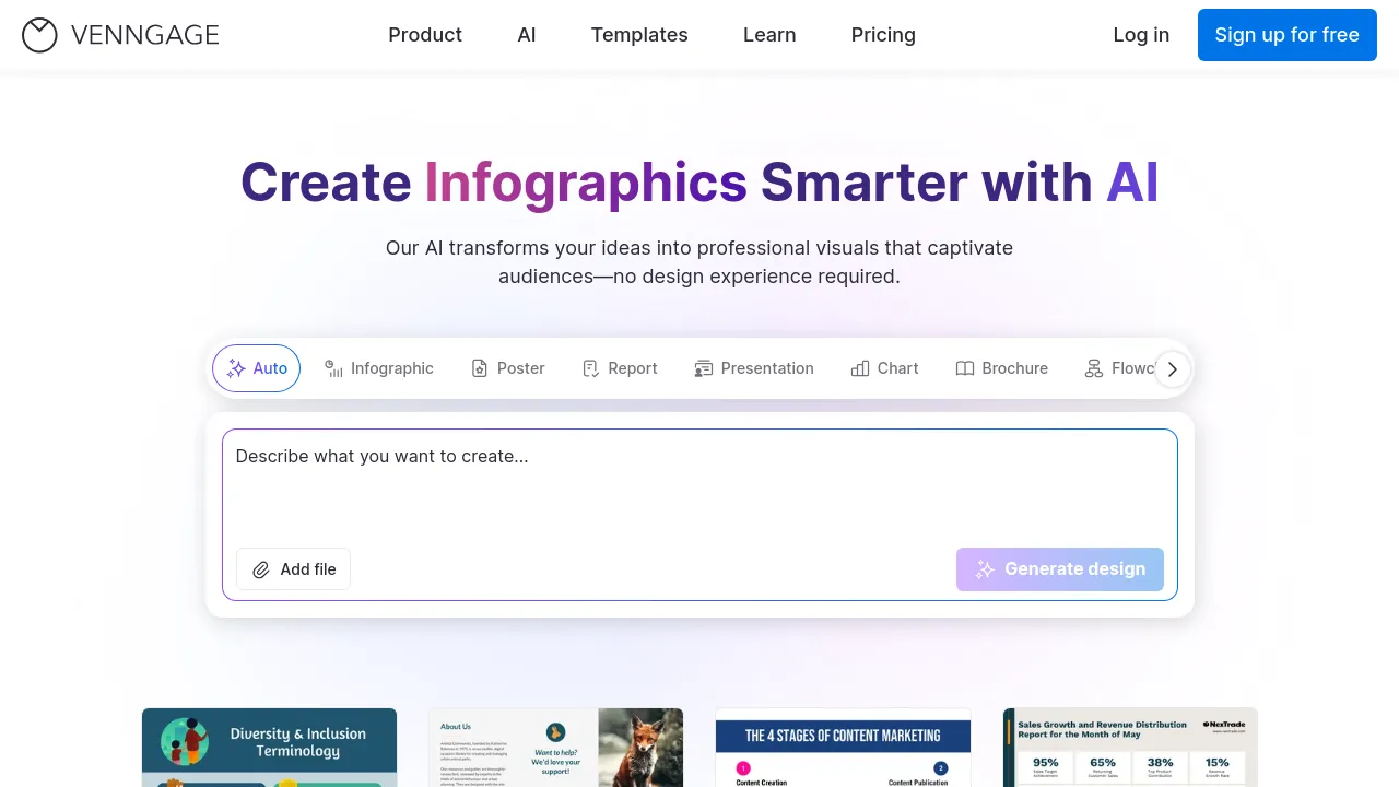 Screenshot of Venngage website