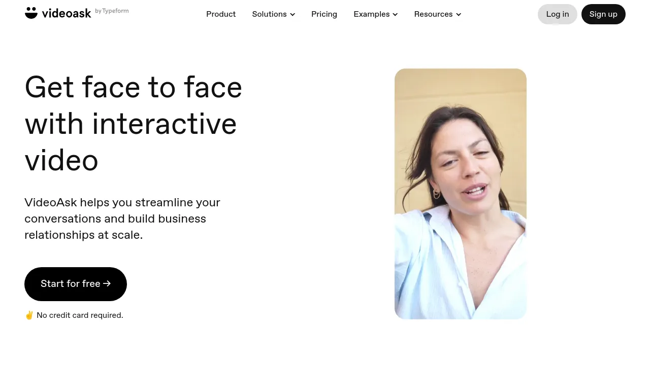 Screenshot of VideoAsk website