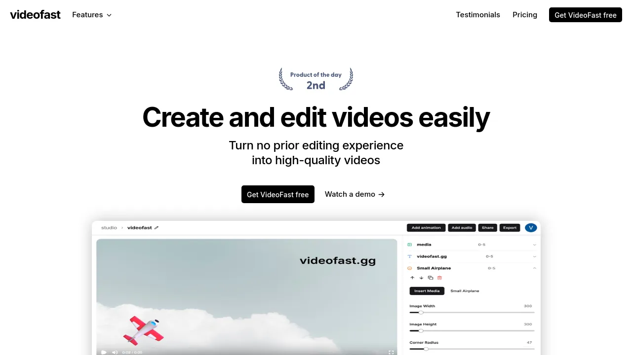 Screenshot of VideoFast website