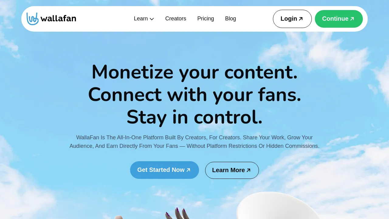 Screenshot of WallaFan website