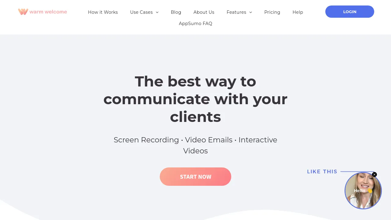 Screenshot of Warm Welcome website