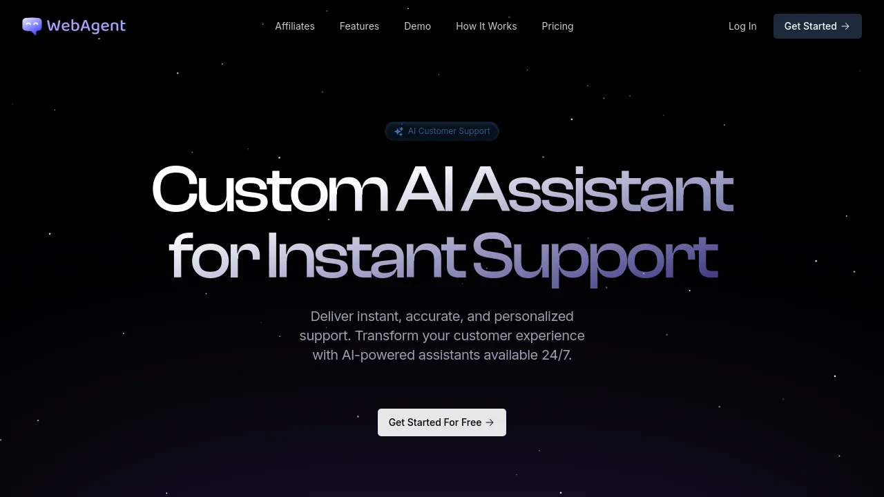 Screenshot of WebAgent website