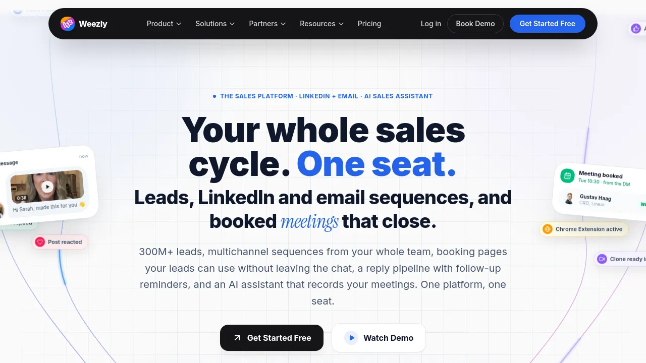 Screenshot of Weezly website