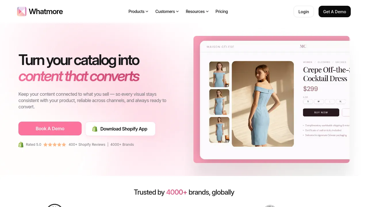 Screenshot of Whatmore website