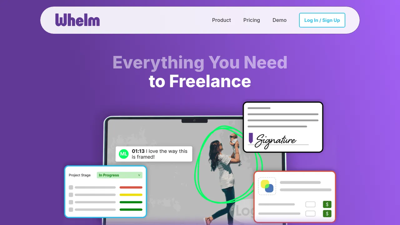 Screenshot of Whelm website