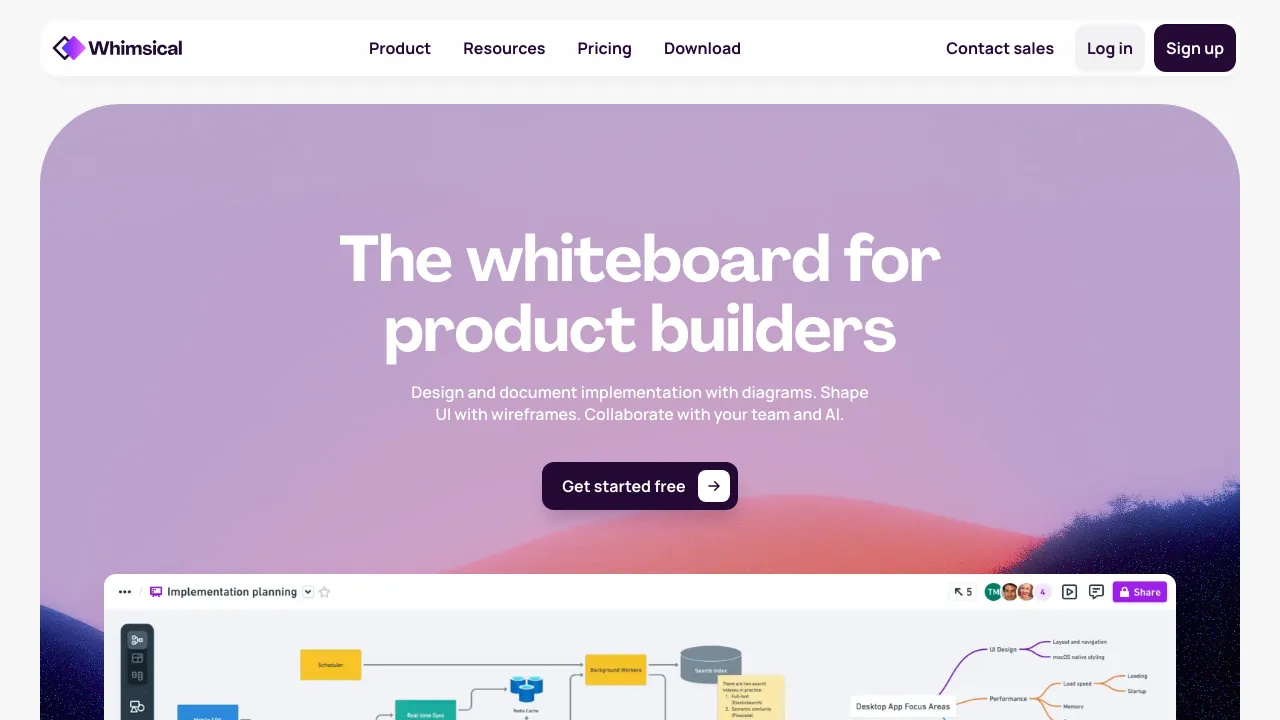 Screenshot of Whimsical website